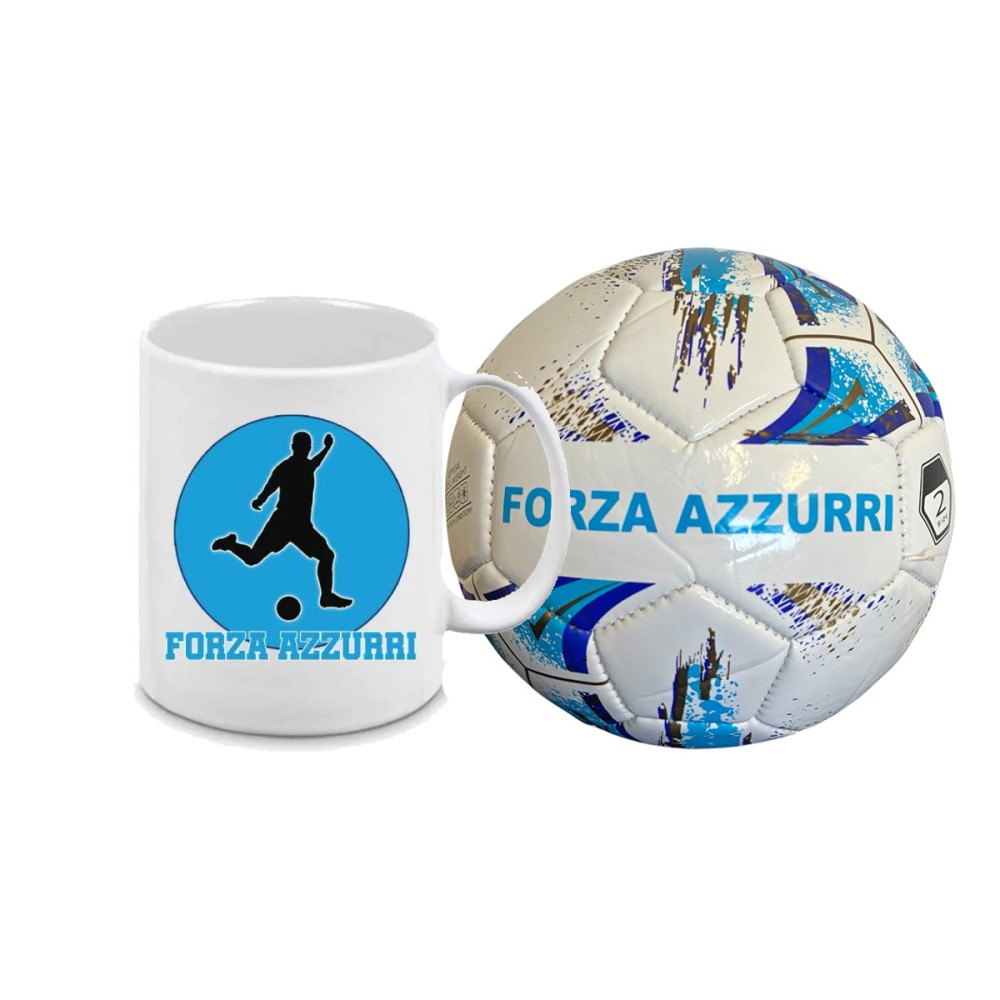 Pallone Mini Napoli FORZA AZZURRI n.2 e tazza