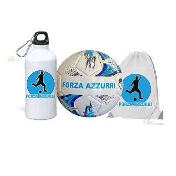 Pallone Mini Napoli FORZA AZZURRI n.2 + borraccia e sacca
