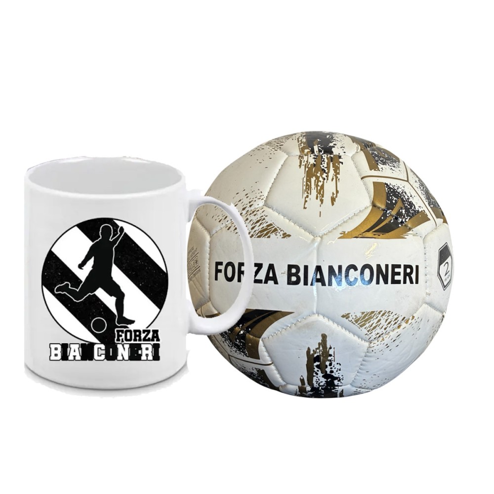 Pallone Mini n.2 Juventus Forza Bianconeri n.5 e tazza