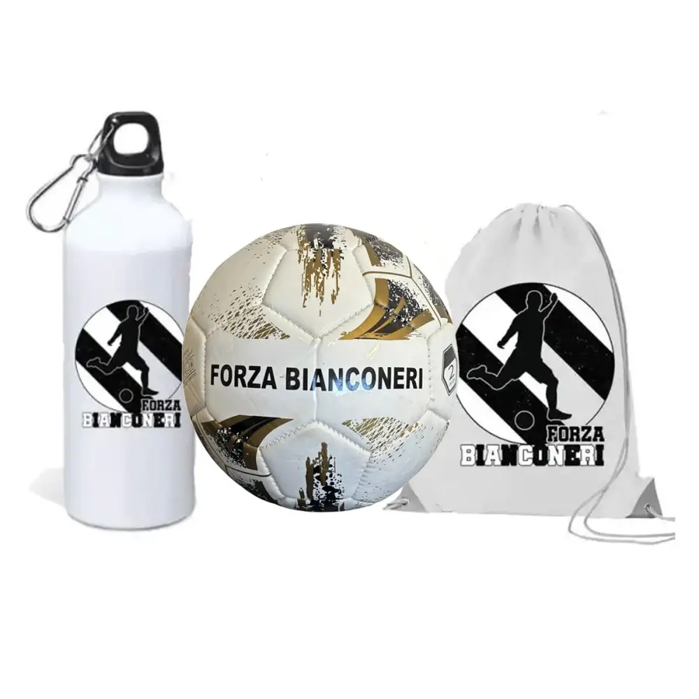 Pallone Mini Juventus forza bianconeri n.2 + Borraccia e sacca