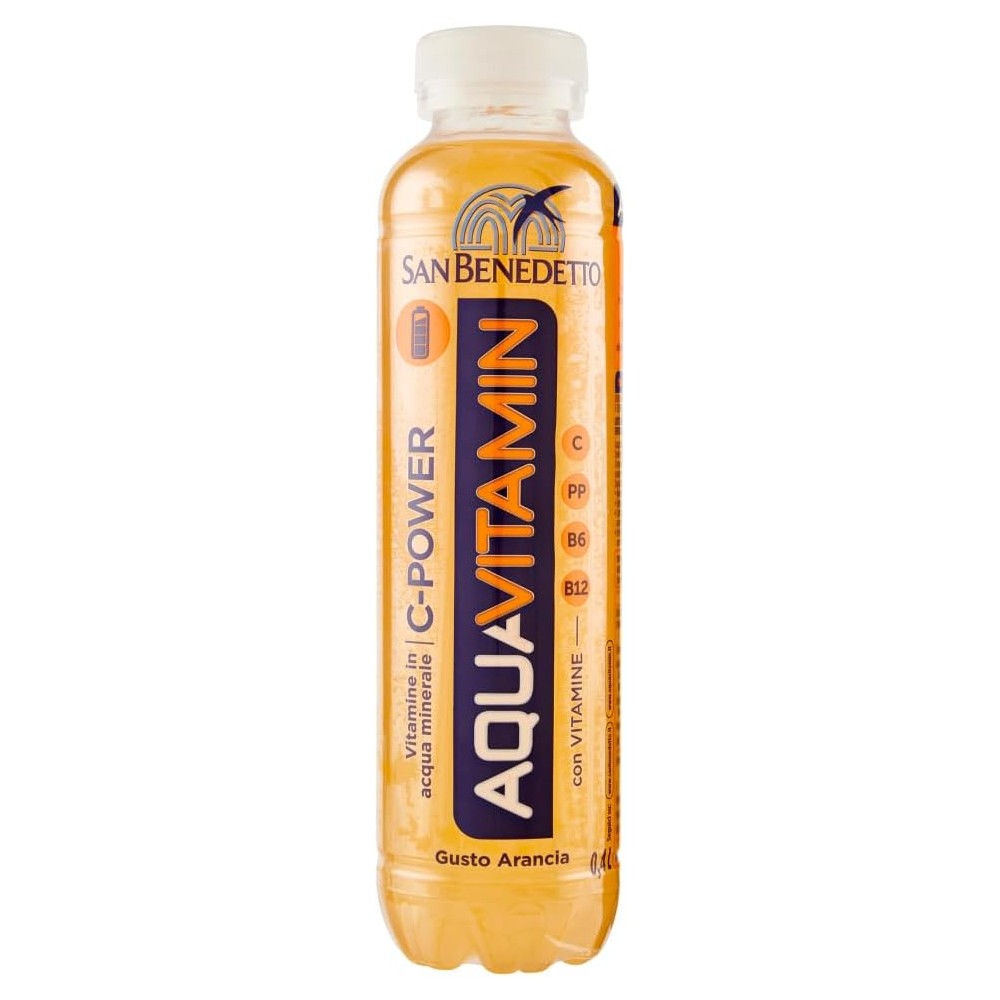 San Benedetto Aquavitamin Bevanda al gusto di Arancia C-POWER 400ml BOX da 12 Bottiglie