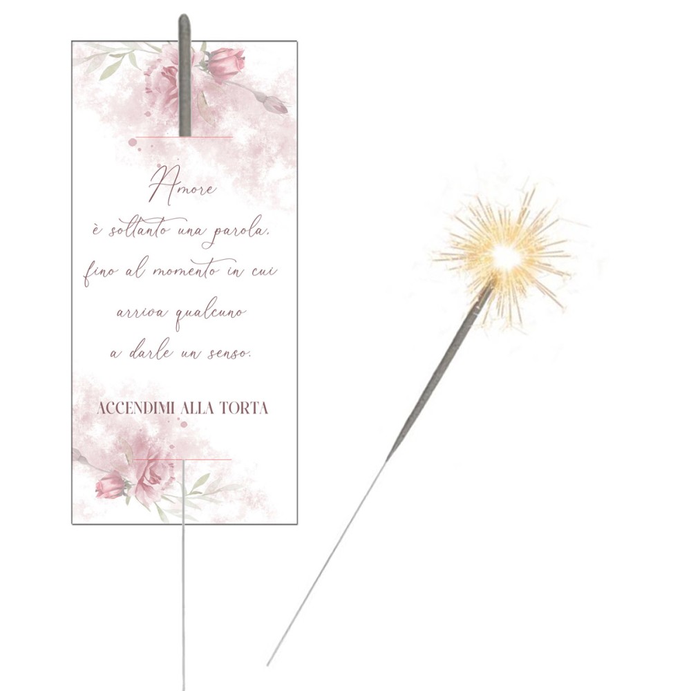 20 fiammelle con etichette tema Matrimonio stelline scintillanti
