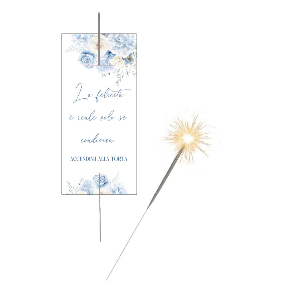 20 fiammelle con etichette Amore stelline scintillanti