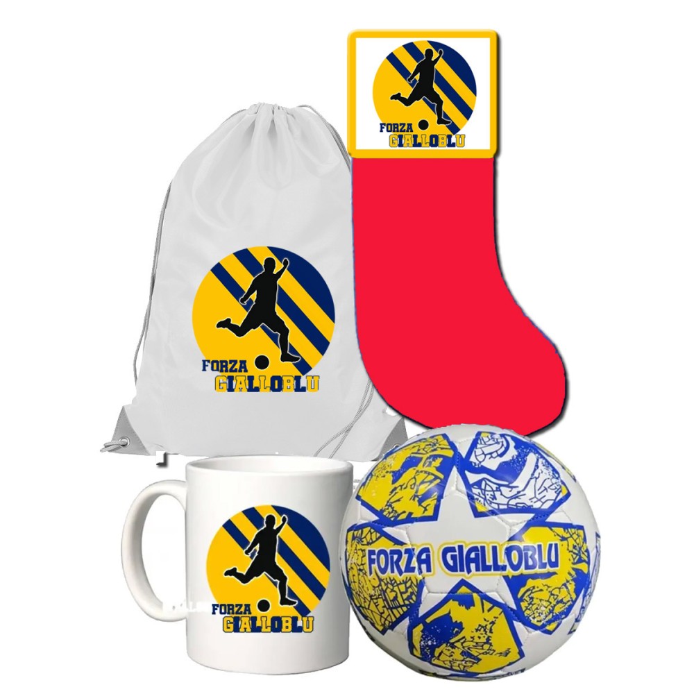 Calza della befana Tifoso Gialloblu Parma con sacca, tazza e Pallone