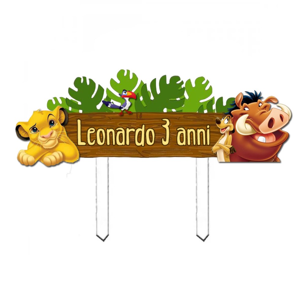 Cake Topper in Plexiglass Re Leone Simba personalizzabile