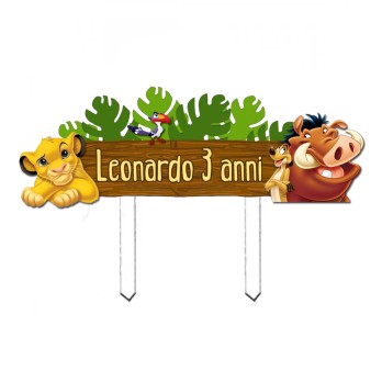 Cake Topper in Plexiglass Re Leone Simba personalizzabile