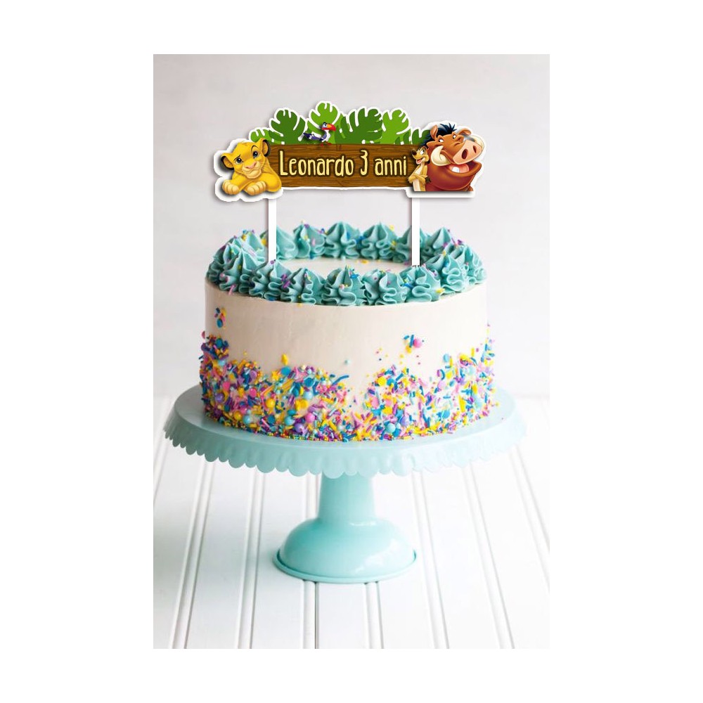 Cake Topper in Plexiglass Re Leone Simba personalizzabile