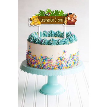 Cake Topper in Plexiglass Re Leone Simba personalizzabile