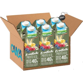 Valfrutta Frullato Proteico Mix di Frutta e Proteine con Mela, Frutti di Bosco e Avena 1L