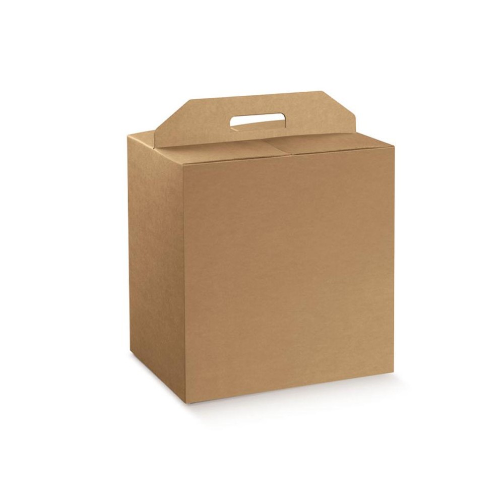 Box porta panettone + bottiglie 330 x 250 x 350 mm avana 138536