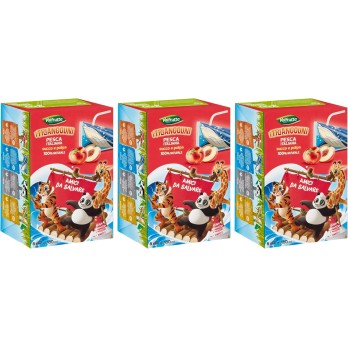 3X Valfrutta Triangolini Succhi di Frutta Pesca 100% Naturale Scatola 8x100ml