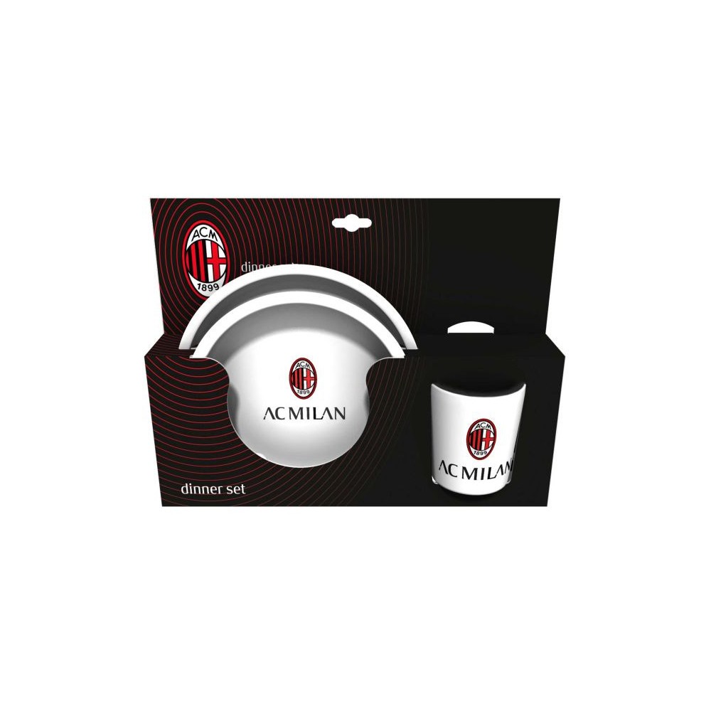 Calza della befana Tifoso Rossonero Milan con set piatti e bicchiere