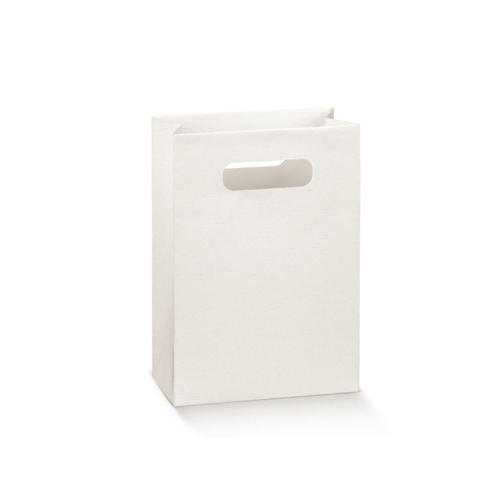 Shopper in cartoncino con maniglia a fagiol fibra bianca 100 x 50 x 145 mm 119073 19073