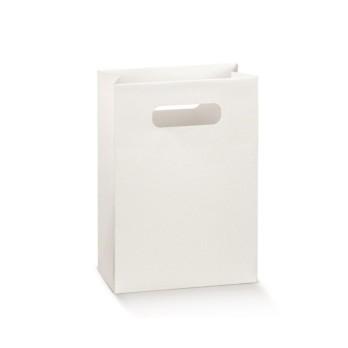 Shopper in cartoncino con maniglia a fagiol fibra bianca 100 x 50 x 145 mm 119073 19073