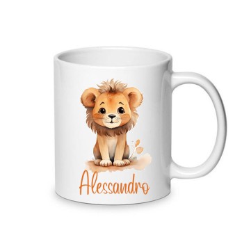 Calza della befana Leoncino con etichetta e tazza personalizzabili