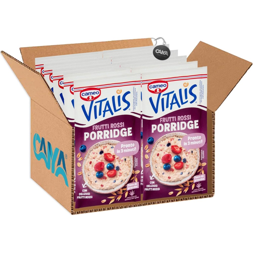Cameo Vitalis Porridge con Fiocchi d'Avena e Deliziosi Frutti Rossi 53g 10 pz