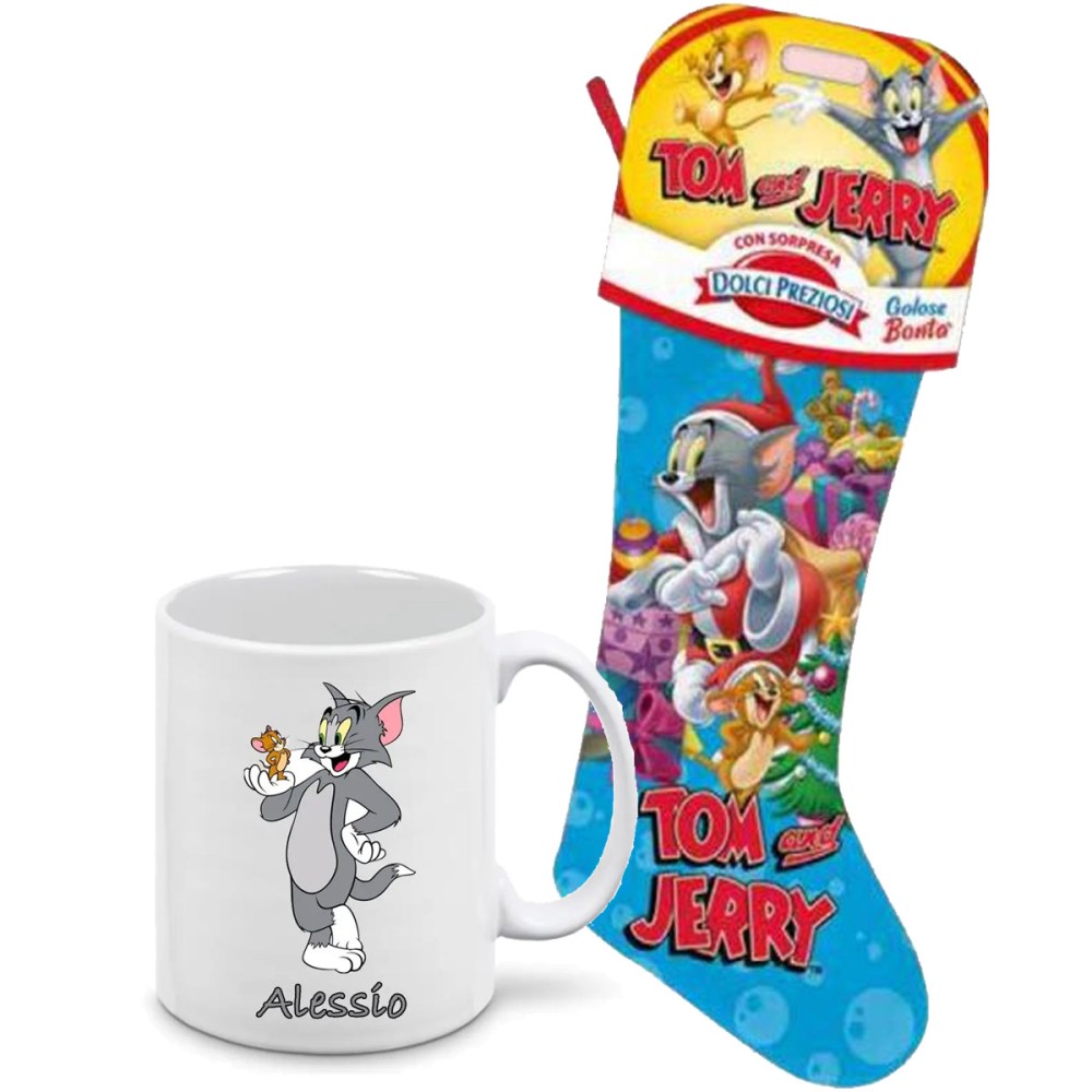 Calza della befana Tom & Jerry Gr 170 + tazza personalizzabile
