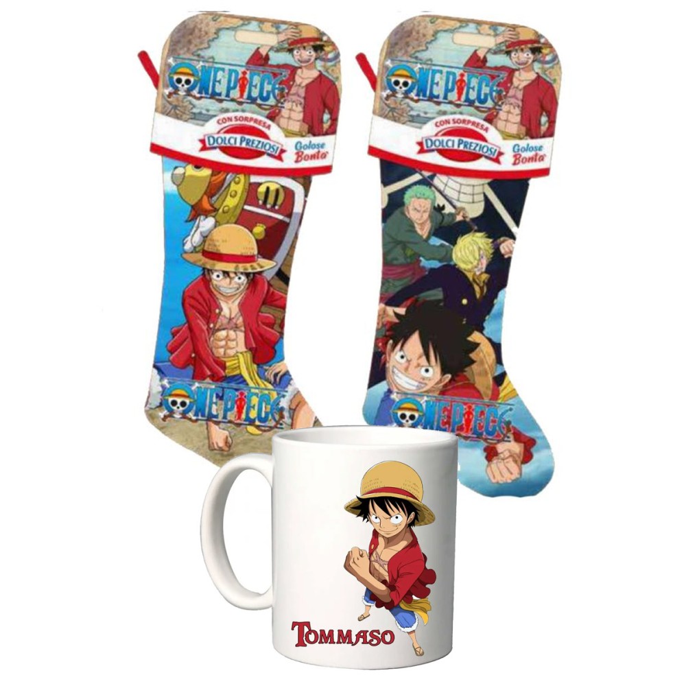 Calza della befana One Piece Gr 170 + tazza personalizzabile