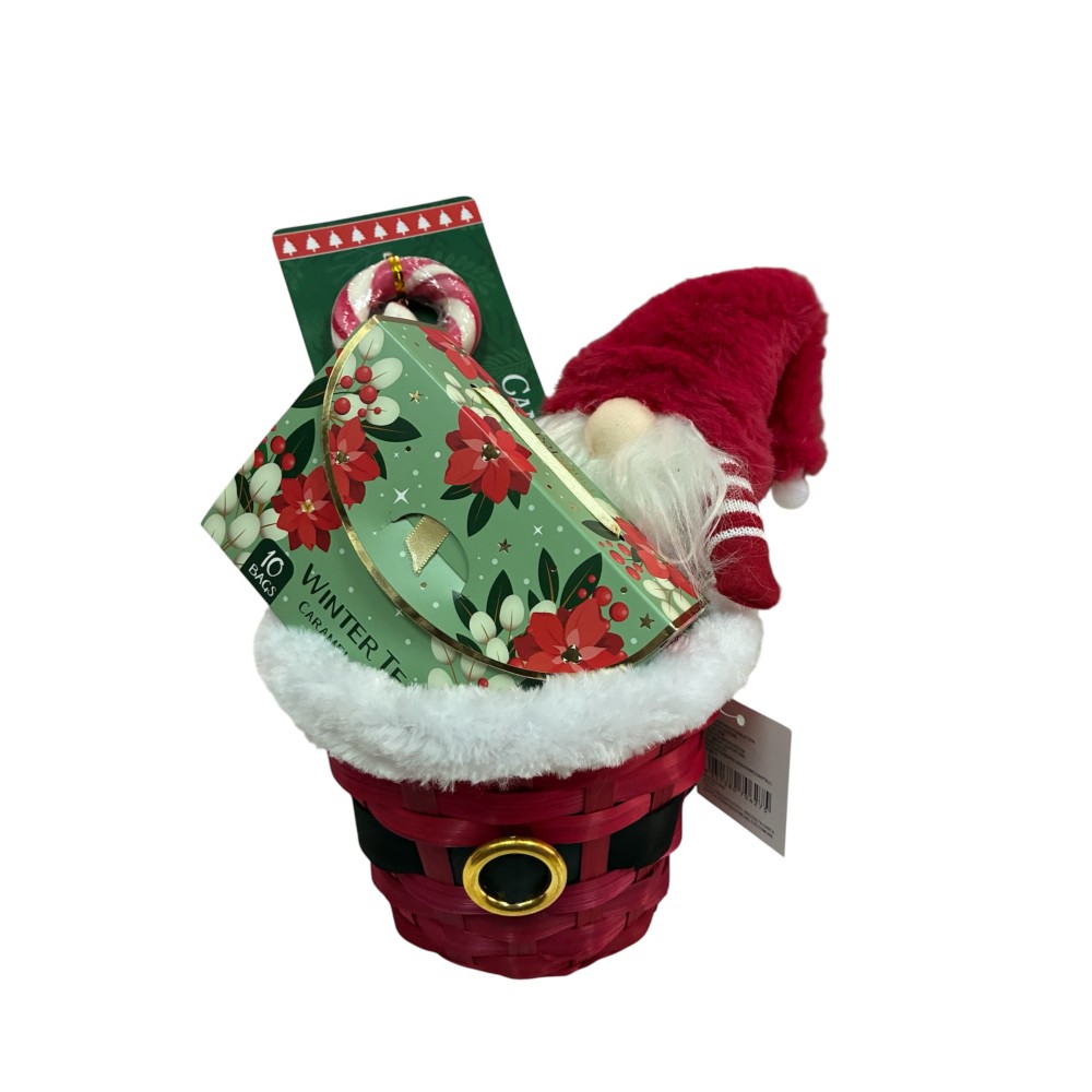 Cestino regalo natalizio the e candy cane