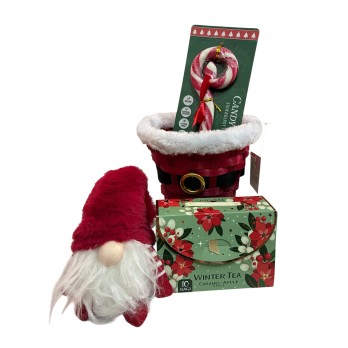 Cestino regalo natalizio the e candy cane