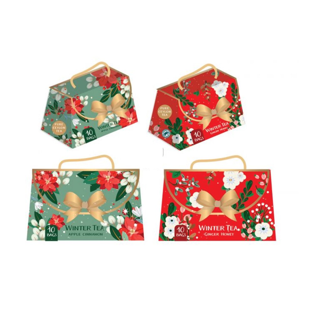 Cestino regalo natalizio the e candy cane