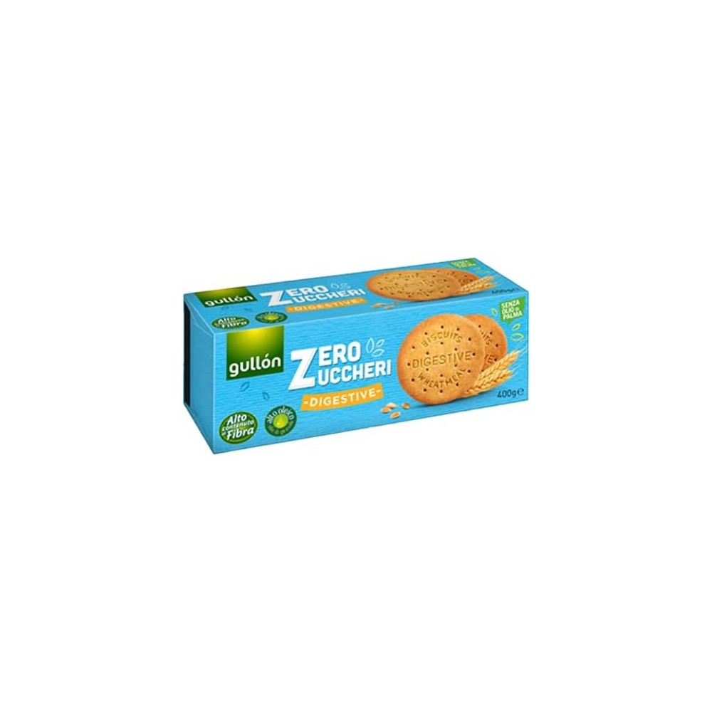 Gullon Digestive Zero Zuccheri Biscotti Integrali ad Alto Contenuti di Fibra 400g 12 Confezioni