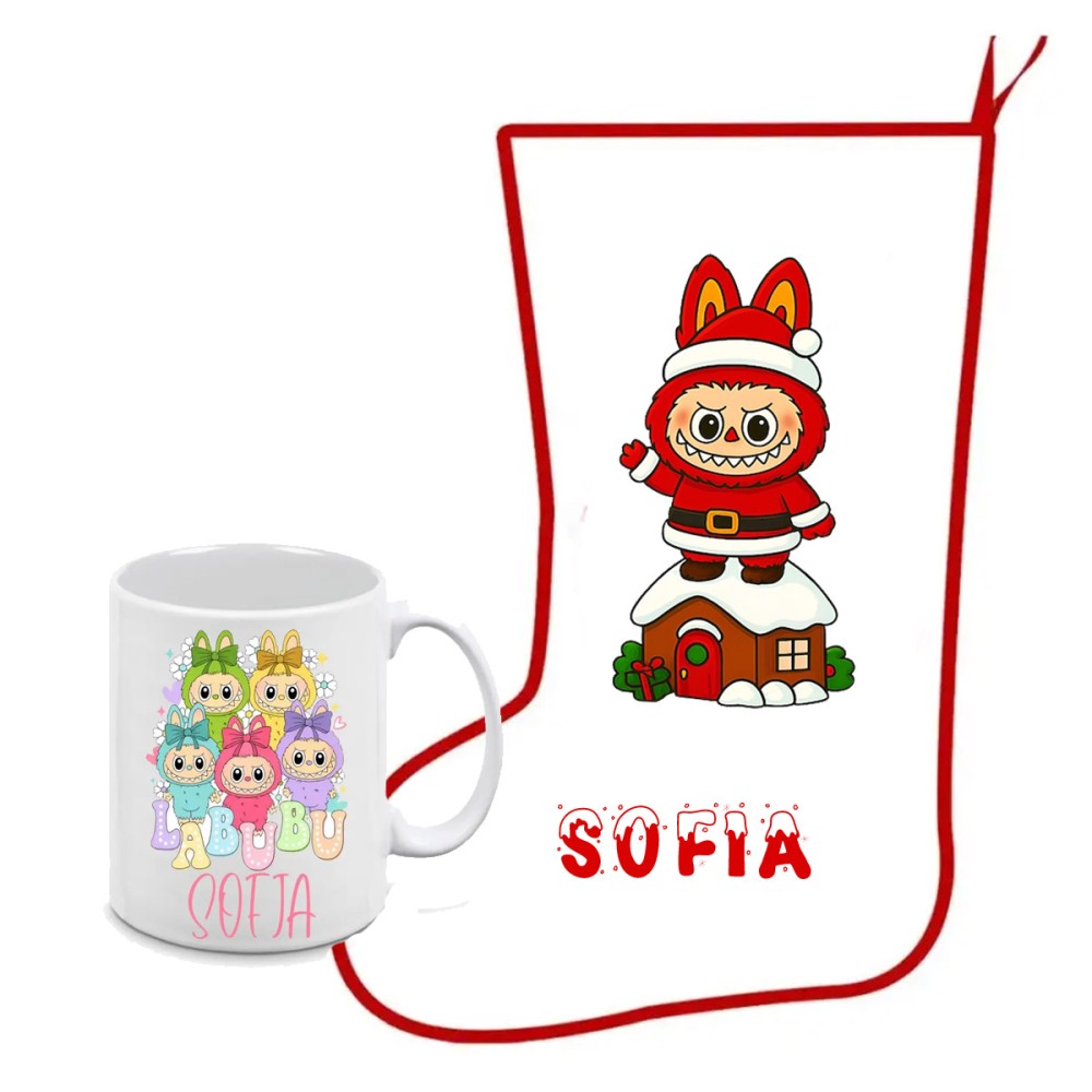 Calza della befana + tazza Labubu personalizzabili