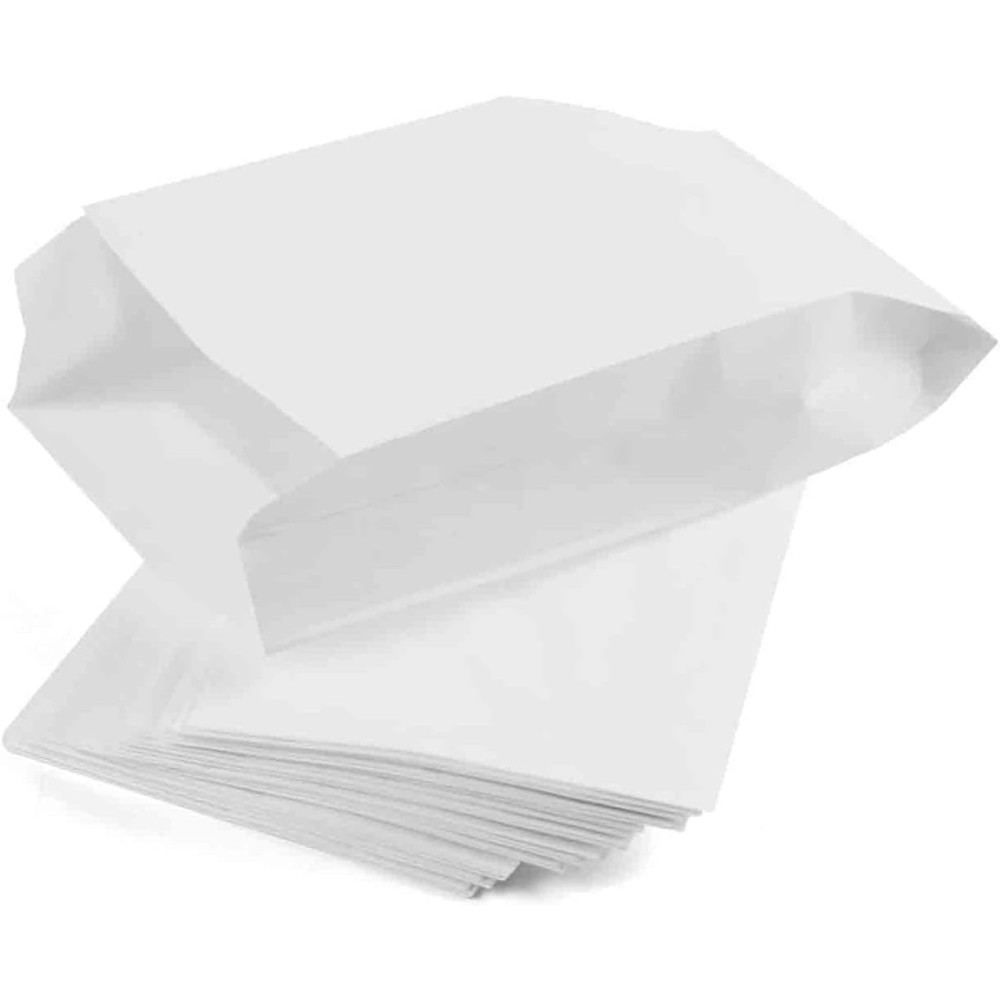 200 Sacchetti Bianchi in Carta Kraft per Alimenti 12 x 24 cm