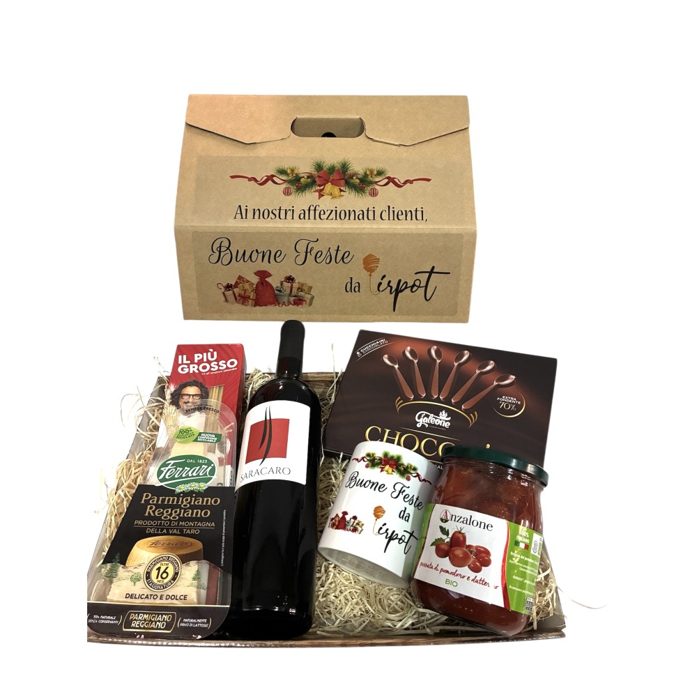 Cesto natalizio aziendale tradizionale regalo clienti personalizzabile