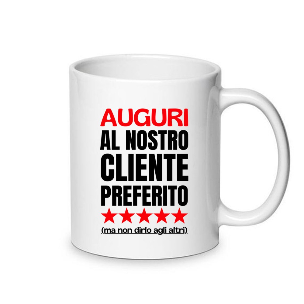Tazza gadget Natalizia Auguri al nostro cliente preferito