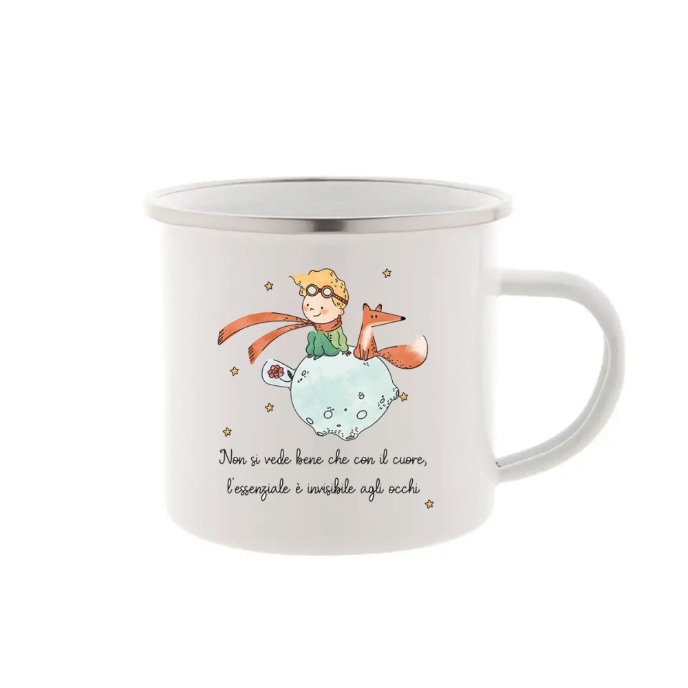 Tazza Vintage in metallo Piccolo Principe new Personalizzabile