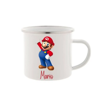 Tazza Vintage in metallo Super Mario Personalizzabile