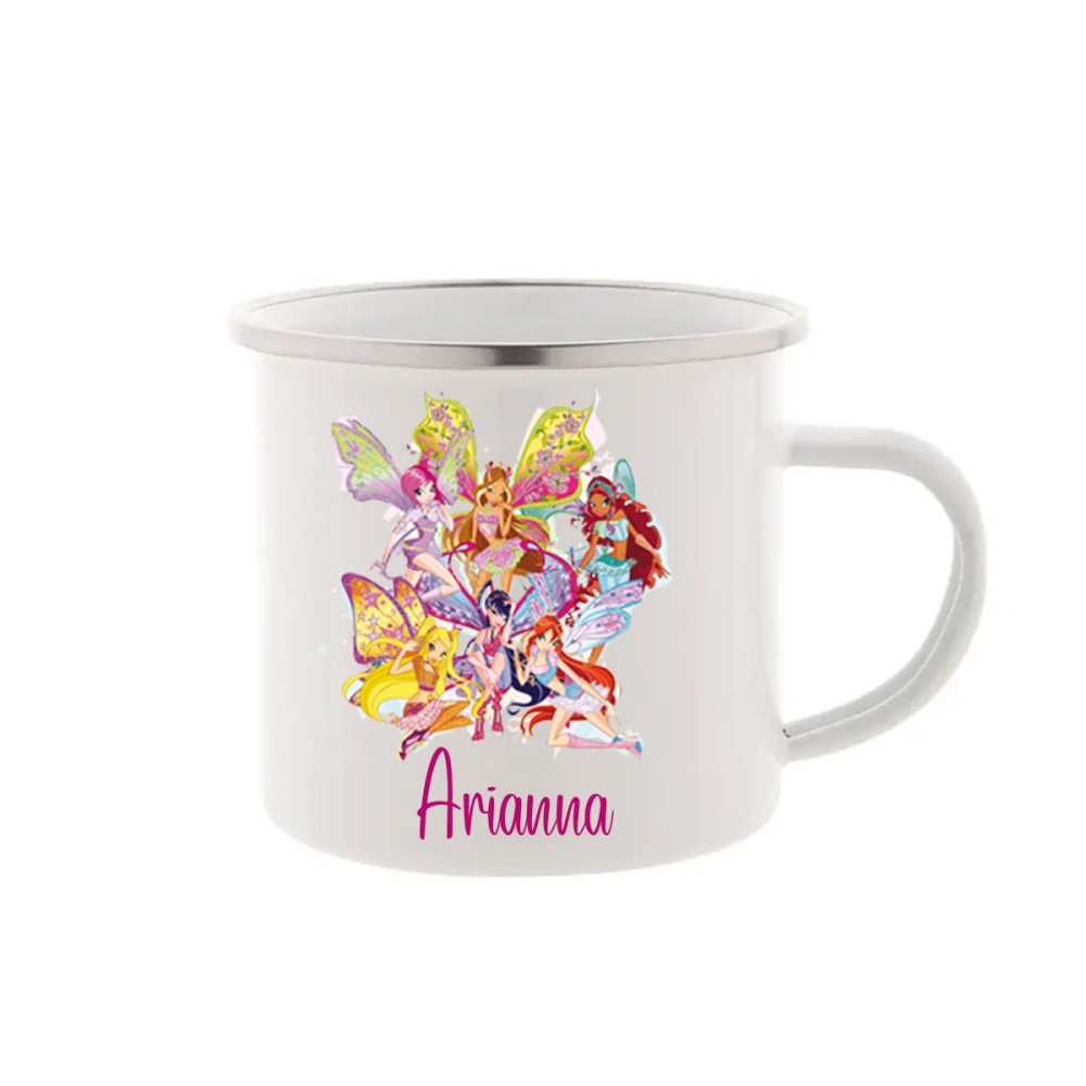 Tazza Vintage in metallo Winx Personalizzabile