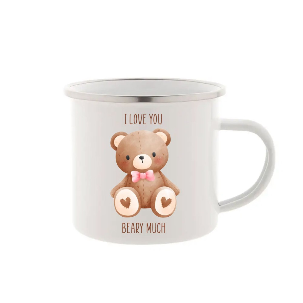 Tazza Vintage in metallo Tema San Valentino Personalizzabile