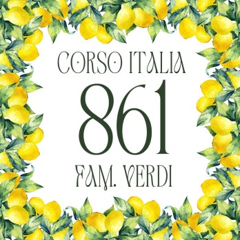 Mattonella numero civico personalizzabile Limoni di Sorrento