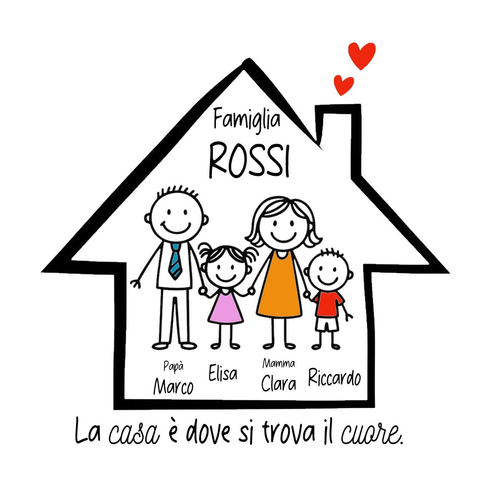 Mattonella Famiglia personalizzabile 15 x 15 cm