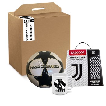 Box regalo con Panettone 500 g Balocco Juventus + Pallone e tazza