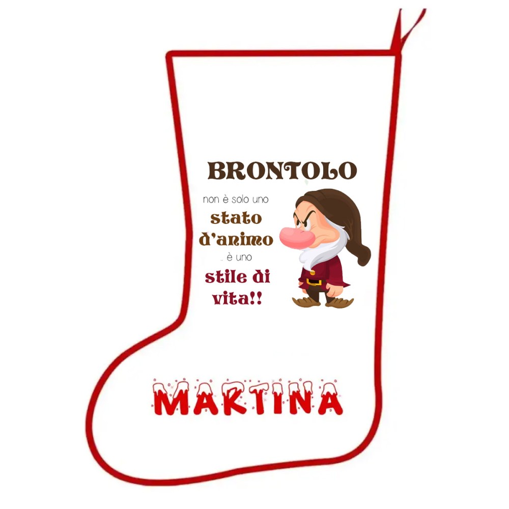 Calza della befana Brontolo Personalizzabile
