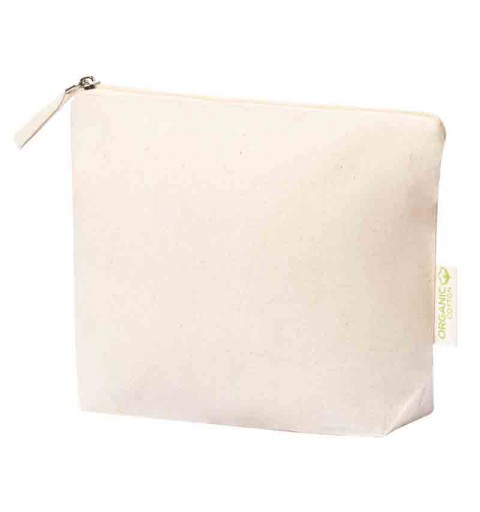 Trousse per cosmetici in 100% cotone organico da 175 g/m² e cerniera AP722133-00 naturale 215×160×60 mm