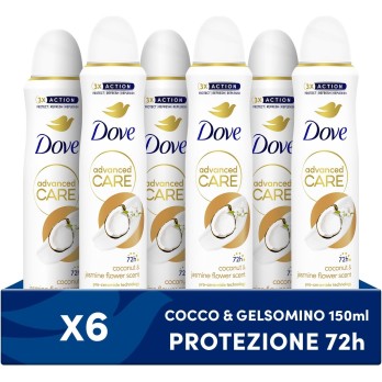 Dove Deodorante Spray Advanced Care Go Fresh Cocco e Fiori di Gelsomino, Formula Idratante e Delicata sulla Pelle