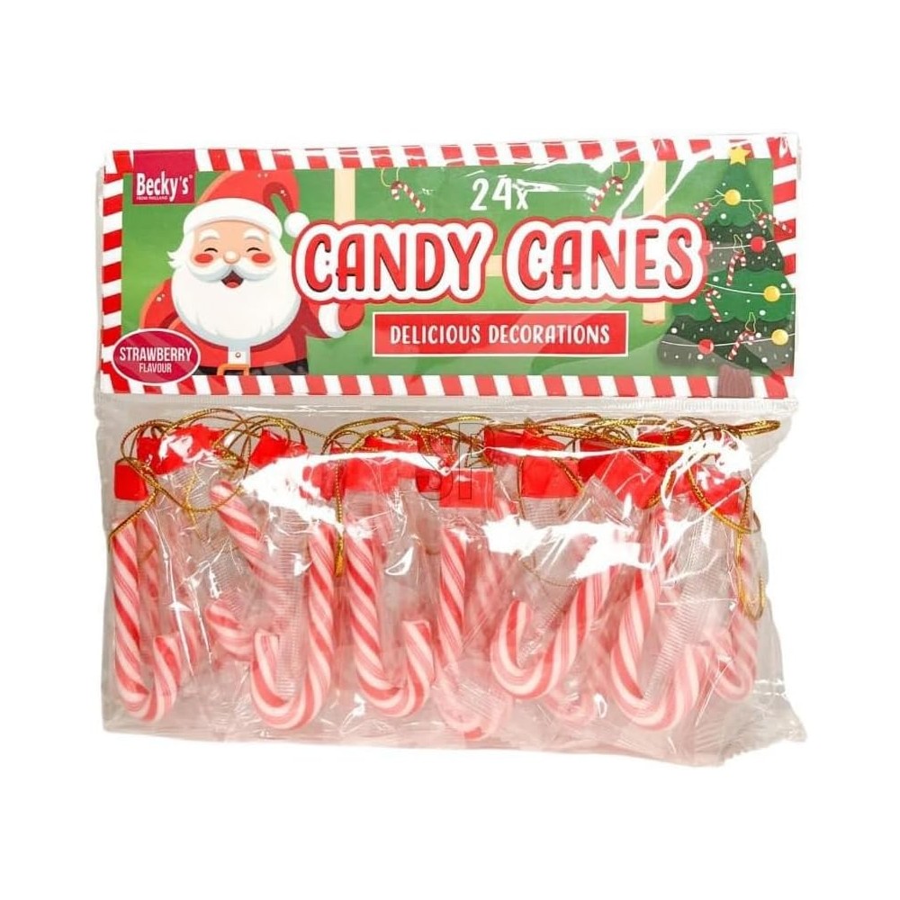 48 mini candy canes gusto fragola confezionati singolarmente