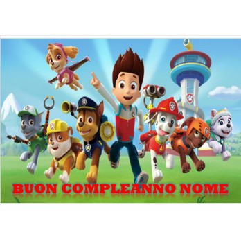 Cialda rettangolare Paw Patrol personalizzabile