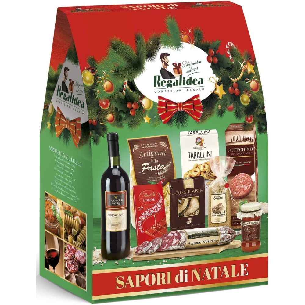 Cesto Strenna Regalo natalizio" sapori di natale" con prodotti alimentari Scatola natalizia Aziendale