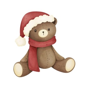Sagoma in MDF Orsetto Natalizio - 85 cm con supporto