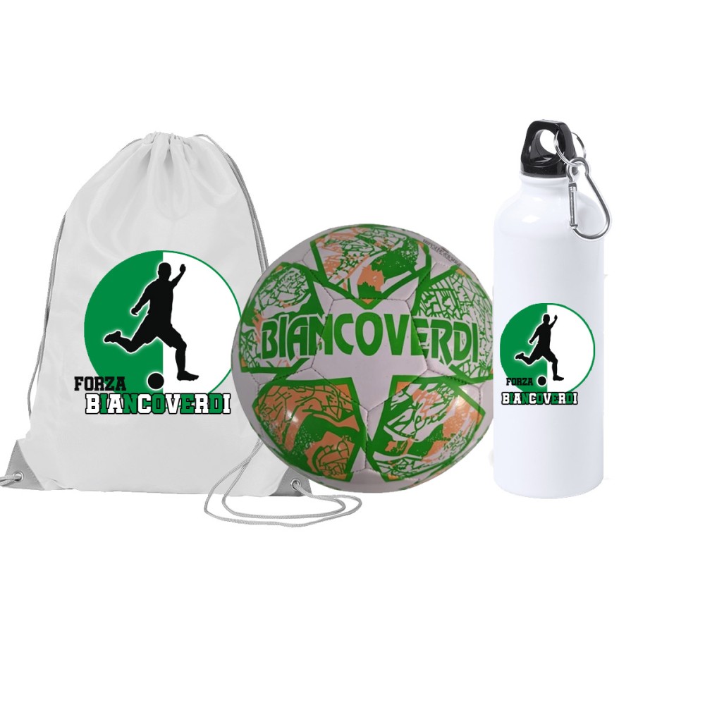 Pallone Avellino Forza Biancoverdi n.5 + borraccia e sacca