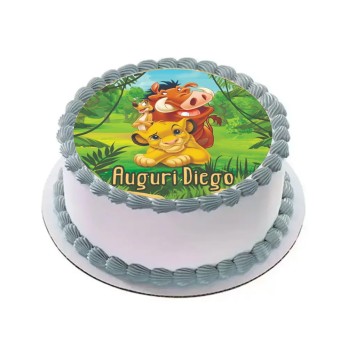 Cialda Simba Re Leone tonda personalizzabile