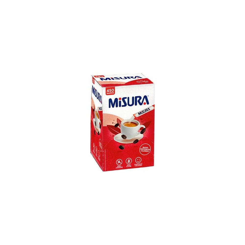 Misura Dolcificante in Bustine Stick per Bevande Calde, Frutta e Yogurt - Box da 450 Bustine, 225gr