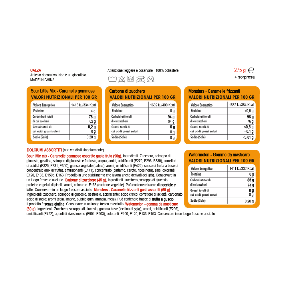 Calza della befana Napoli con etichetta e tazza personalizzabili