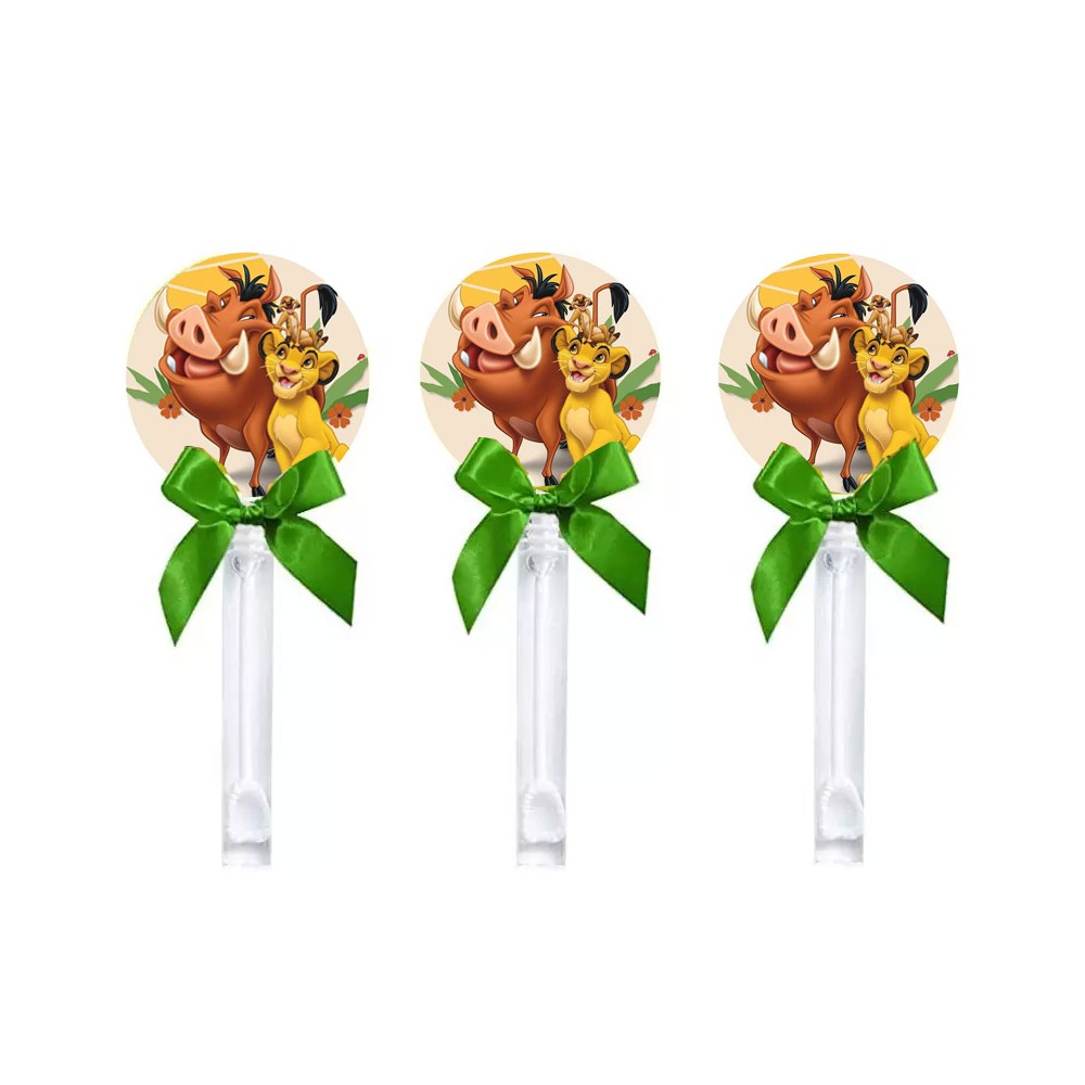 BOLLE DI SAPONE A TEMA SIMBA RE LEONE CON ADESIVI
