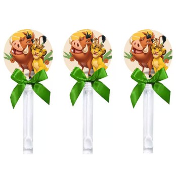 BOLLE DI SAPONE A TEMA SIMBA RE LEONE CON ADESIVI